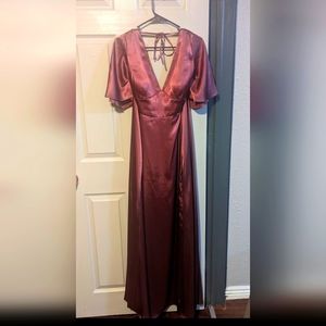 Charmese flutter sleeve a-line bridesmaids dress